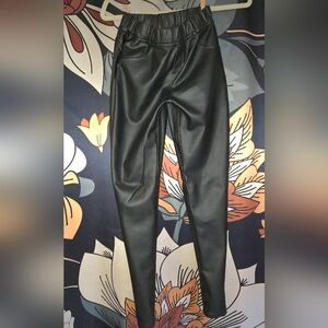 Black Faux Leather Legging Pants